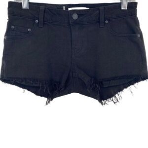 TALULA Black Raw Hem Jean Shorts